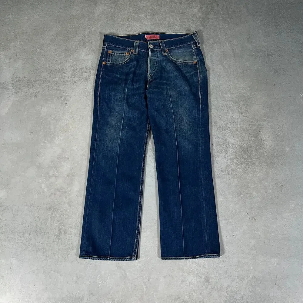 Levi's Type 1 Iconic Straight Jeans Men's Blue Denim Pockets Classic Size 34x30